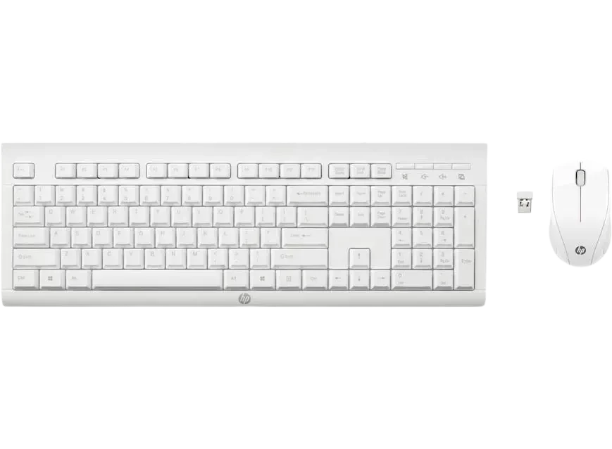 أتش بى لوحة مفاتيح وماوس لاسلكي أبيض C2710 - (M7P30AA)